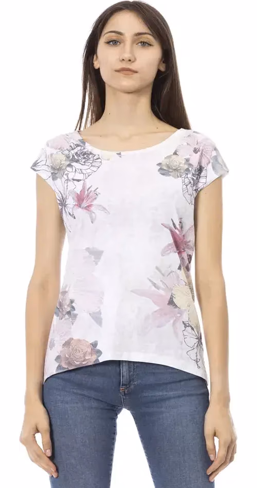White Cotton Women T-Shirt