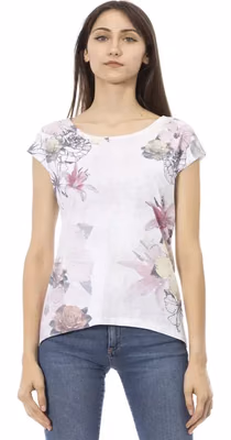 White Cotton Women T-Shirt
