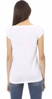 White Cotton Women T-Shirt 3