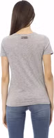 Gray Cotton Women T-Shirt 3