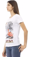 White Cotton Women T-Shirt 2
