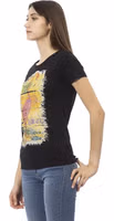 Black Cotton Women T-Shirt 2