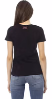 Black Cotton Women T-Shirt 3