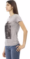 Gray Cotton Women T-Shirt 2