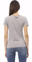 Gray Cotton Women T-Shirt 3