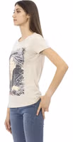 Beige Cotton Women T-Shirt 2