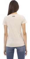 Beige Cotton Women T-Shirt 3