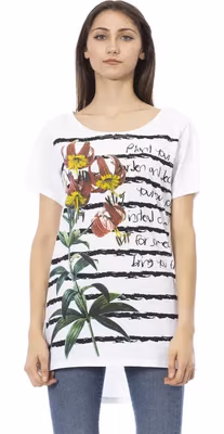 White Cotton Women T-Shirt