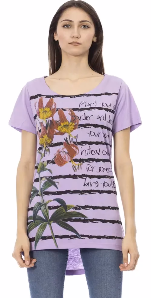 Purple Cotton Women T-Shirt