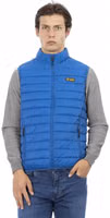 Blue Polyester Men Sleeveless Jacket 1