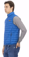 Blue Polyester Men Sleeveless Jacket 2