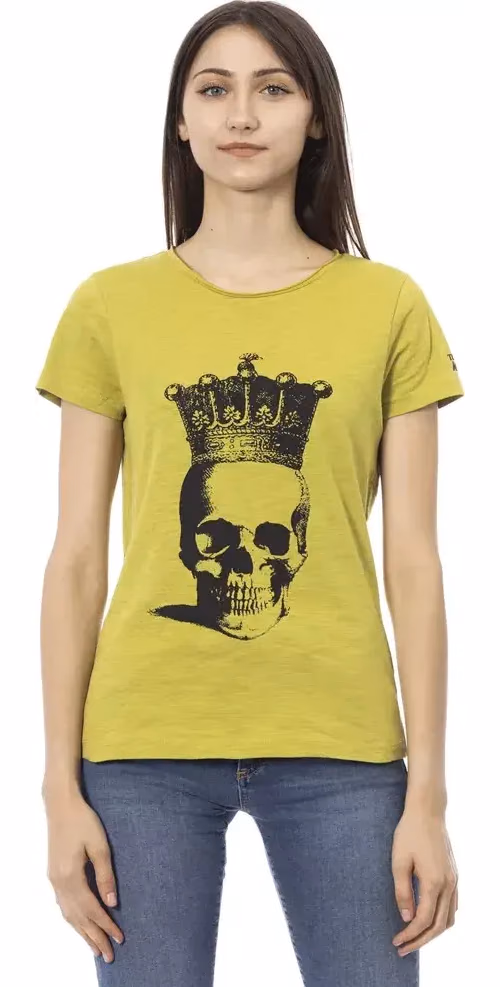 Green Cotton Women T-Shirt