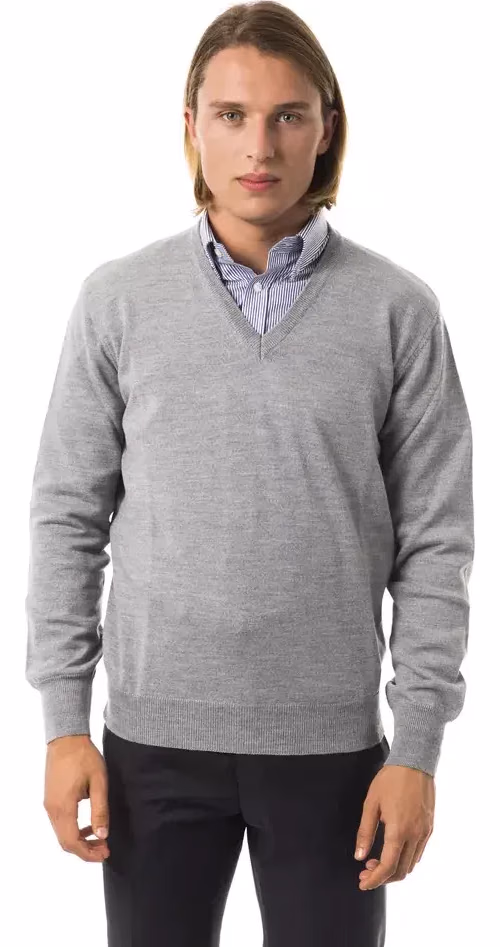 Gray Wool Men Sweater