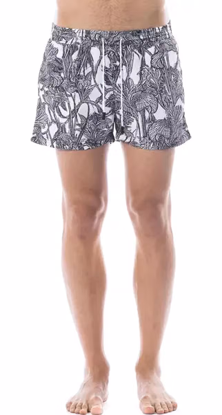 Black Polyester Men Swimwear