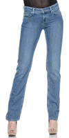 Light Blue Cotton Women Jeans 1