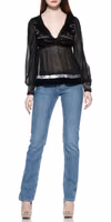 Light Blue Cotton Women Jeans 3