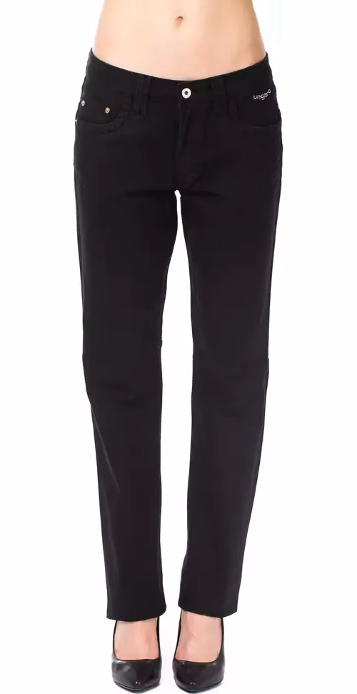 Black Cotton Women's Pants