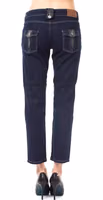Blue Cotton Women Capri Jeans 3