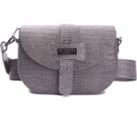 Gray Leather Women Crossbody Bag 1