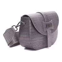 Gray Leather Women Crossbody Bag 2