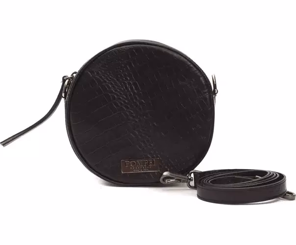 Black Leather Women Crossbody Bag