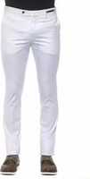 White Cotton Men Slim Trouser 1