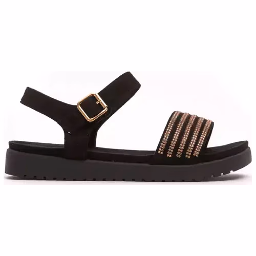 Gold Textile Women Sandal