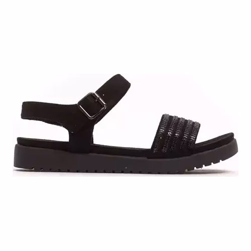 Black Textile Women Sandal