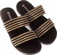Gold Textile Women Sandal 2
