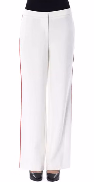 White Polyester Women Pants