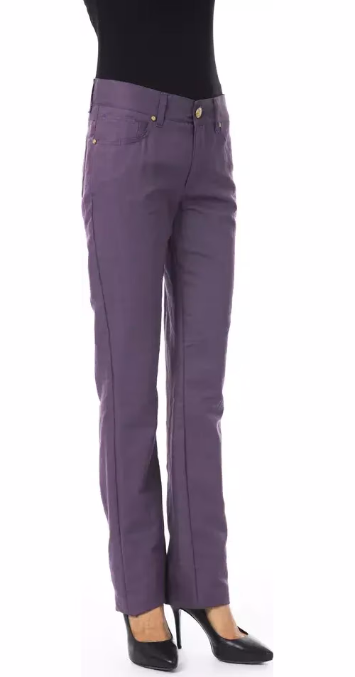 Purple Cotton Women Pant