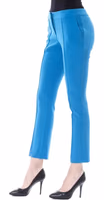 Light Blue Polyester Women Skinny Pant 2