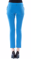 Light Blue Polyester Women Skinny Pant 3