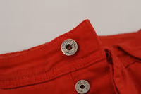 Red Cotton Straight Fit Men Denim Jeans 5