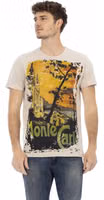 Beige Cotton Men T-Shirt 1