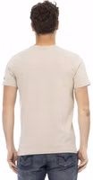 Beige Cotton Men T-Shirt 3