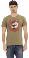 Green Cotton Men T-Shirt 1