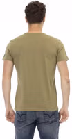 Green Cotton Men T-Shirt 3