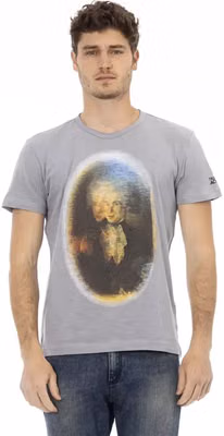 Gray Cotton Men T-Shirt