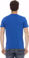 Blue Cotton Men T-Shirt 3