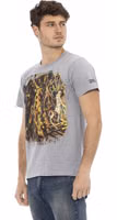 Gray Cotton Men T-Shirt 2