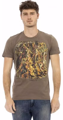 Brown Cotton Men T-Shirt