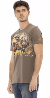 Brown Cotton Men T-Shirt 2