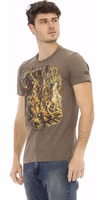 Brown Cotton Men T-Shirt 2