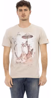 Beige Cotton Men T-Shirt 1