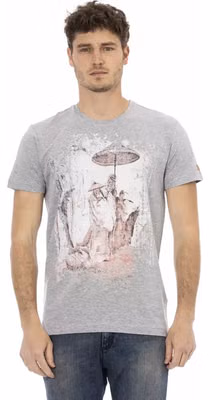 Gray Cotton Men T-Shirt