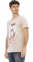 Beige Cotton Men T-Shirt 2