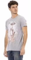 Gray Cotton Men T-Shirt 2