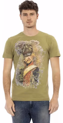 Green Cotton Men T-Shirt