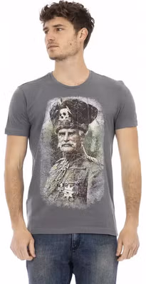 Gray Cotton Men T-Shirt